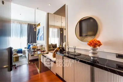 Luxurious modern living room with elegant decor and stylish furniture