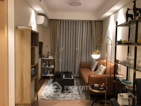 Stylish modern living room with cozy sofa and elegant decor