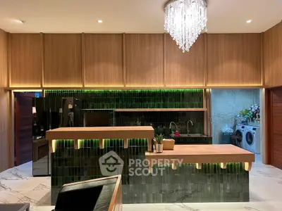 Luxurious modern kitchen with elegant lighting and sleek design