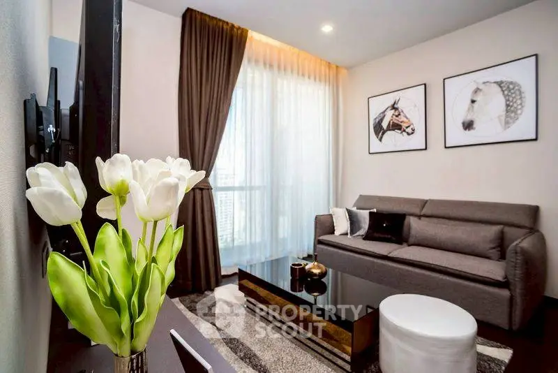 Stylish modern living room with elegant decor and natural light