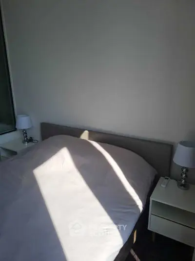 Cozy bedroom with natural light and modern bedside lamps