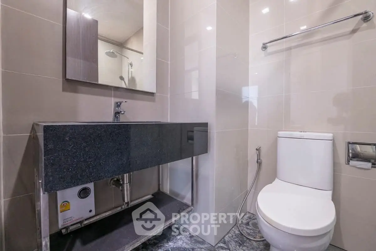 Modern bathroom with sleek fixtures and elegant design