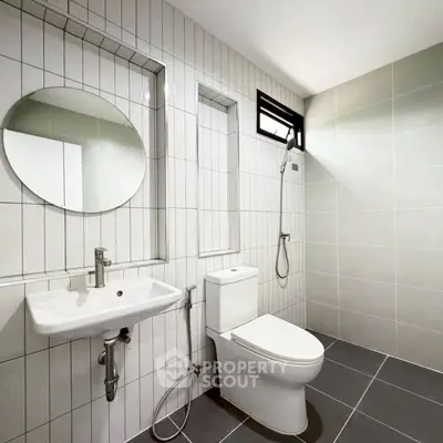 Modern bathroom with sleek design and contemporary fixtures