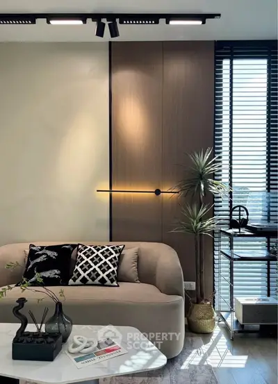 Stylish modern living room with elegant decor and natural light