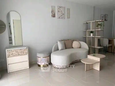 Modern living room with stylish furniture and elegant decor