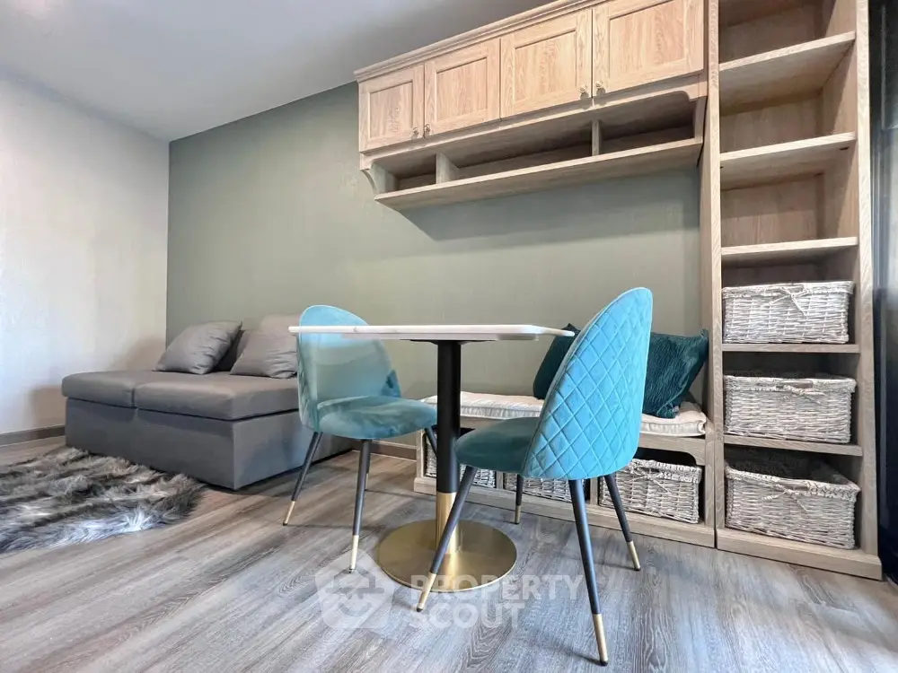 Modern living room with stylish furniture and elegant decor