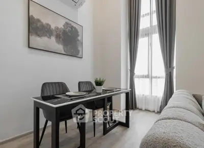 Modern dining area with elegant decor and natural light