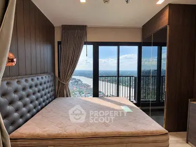 Luxurious bedroom with stunning river view and elegant decor