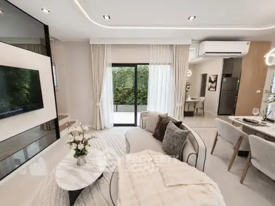 Luxurious modern living room with elegant decor and open layout
