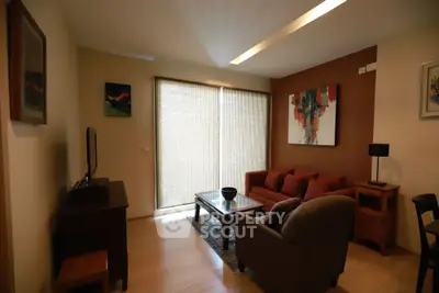 Cozy living room with modern decor and natural light