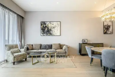 Elegant living room with modern furniture and stylish decor