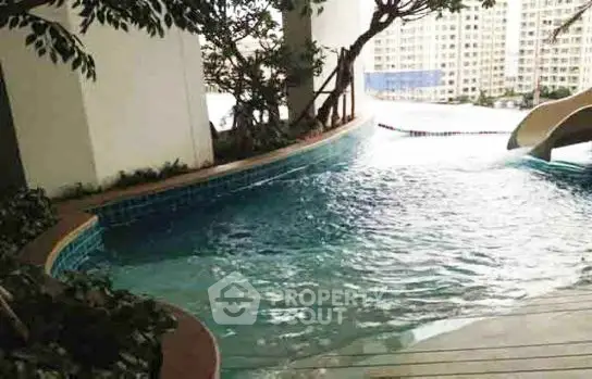 Luxurious rooftop pool with stunning city views in modern high-rise building.