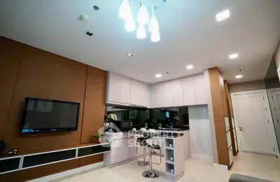 Modern kitchen with sleek design and open layout in a stylish apartment