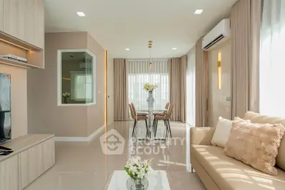 Modern living room with elegant decor and natural lighting