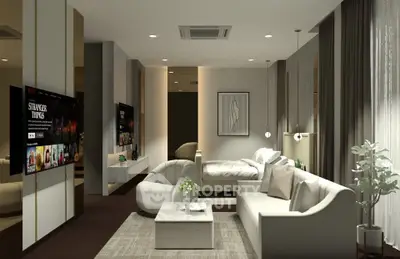 Luxurious modern living room with elegant decor and stylish furniture