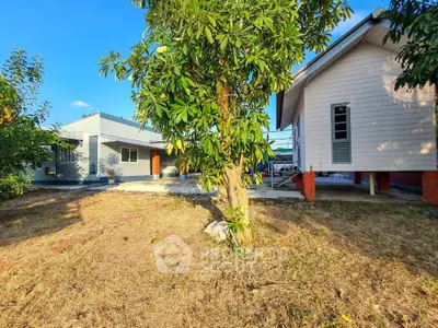 Charming suburban property with spacious yard and two distinct houses, perfect for family living.