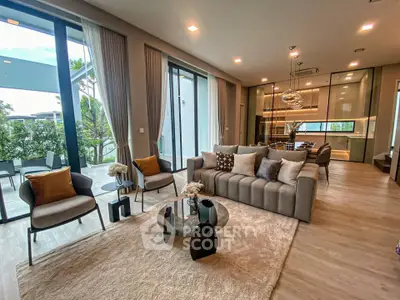 Luxurious modern living room with elegant decor and spacious open layout