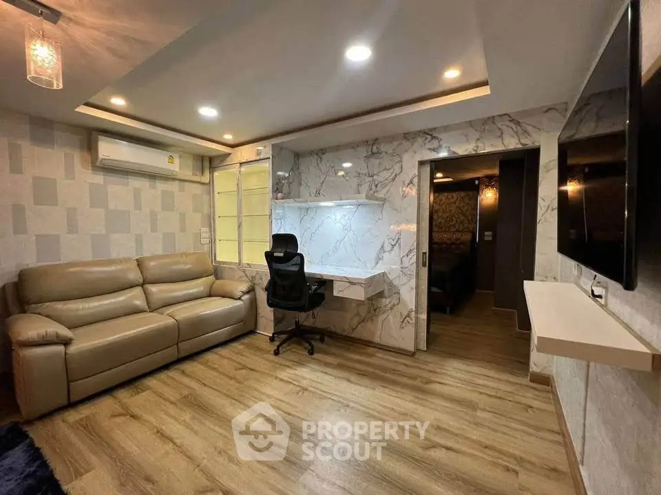 Modern living room with stylish decor and comfortable seating