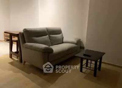 Cozy living room with modern sofa and minimalist decor