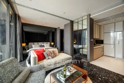 Luxurious modern studio apartment with stylish decor and open layout