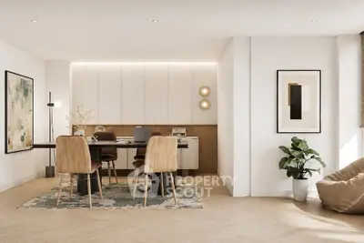 Elegant modern living room with stylish decor and cozy seating area