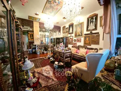 Luxurious living room with ornate decor and vintage furnishings