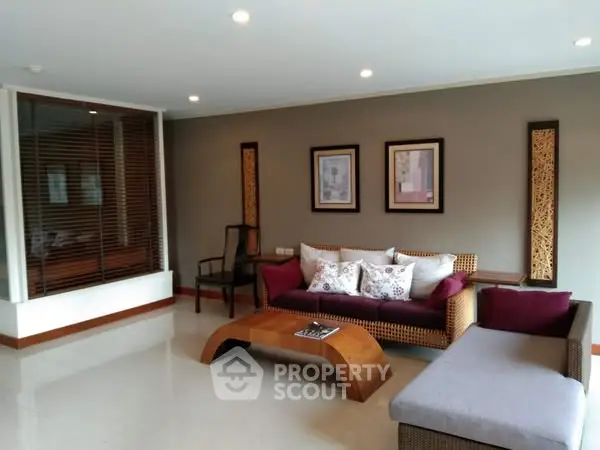 Stylish living room with modern furniture and elegant decor