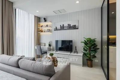 Modern living room with stylish decor and natural light