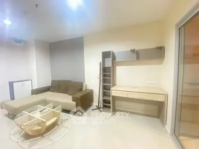 Modern living room with stylish furniture and neutral tones