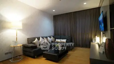 Modern living room with stylish sofa and elegant decor