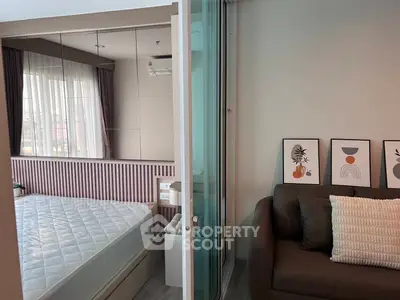 Modern studio apartment with stylish decor and cozy living area