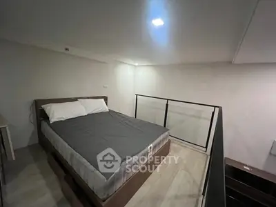 Modern loft bedroom with minimalist design and cozy atmosphere