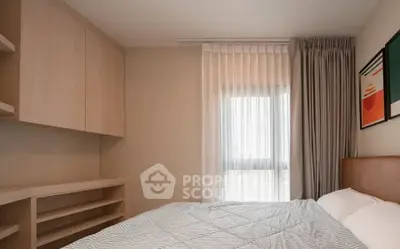 Cozy bedroom with modern decor and natural light