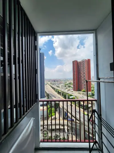 Stunning balcony view with cityscape and modern architecture