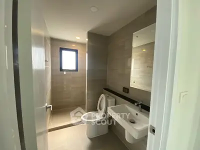 Modern bathroom with sleek design and natural light