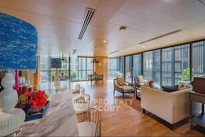 Luxurious modern living room with open layout and elegant decor