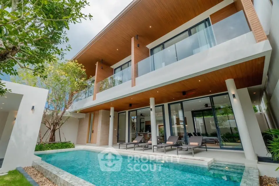 Luxurious modern villa with private pool and spacious balcony, perfect for relaxation and entertainment.