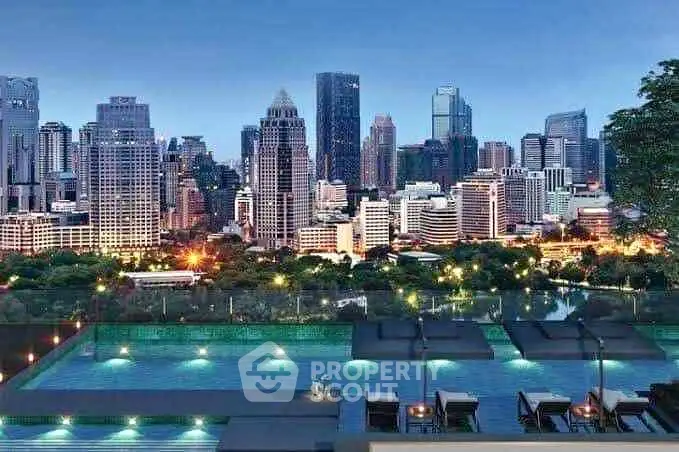 Stunning rooftop pool with breathtaking city skyline view