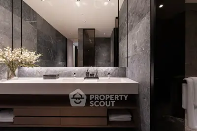 Luxurious modern bathroom with sleek design and elegant fixtures