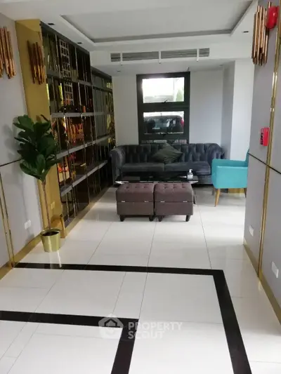 Elegant modern living room with stylish furniture and decorative accents