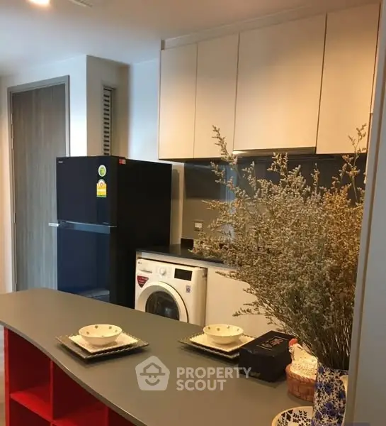 Modern kitchen with sleek appliances and stylish decor