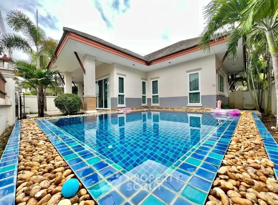 Stunning villa with private pool and lush garden, perfect for luxury living.