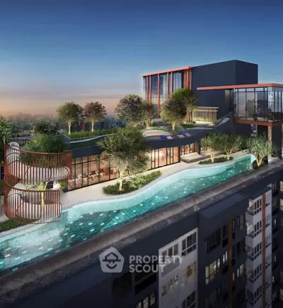 Luxurious rooftop pool with stunning city views and modern architecture