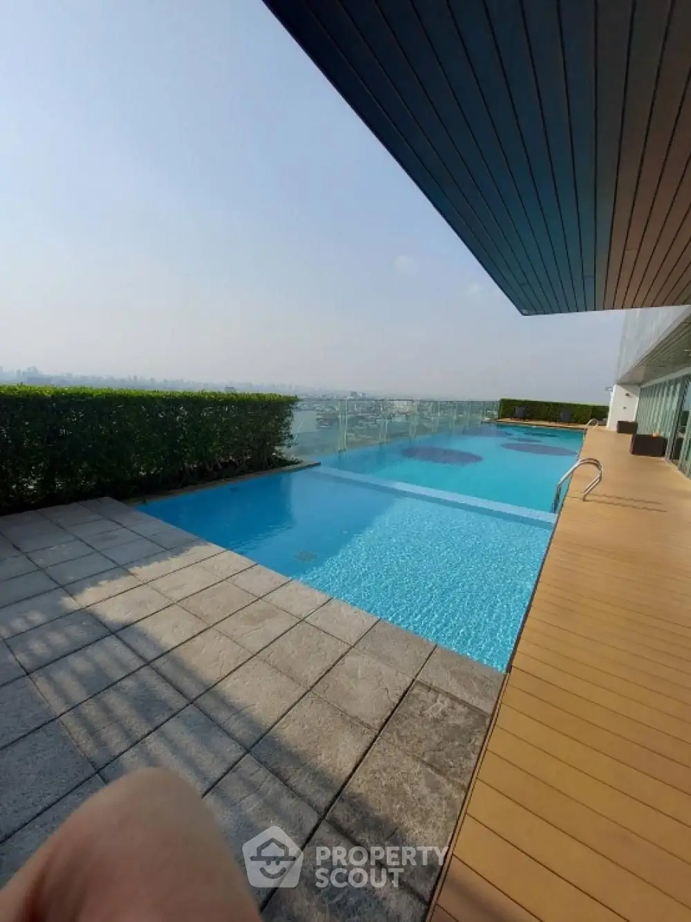 Luxurious rooftop pool with stunning city views and modern design