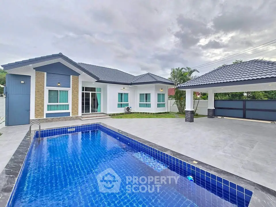 Stunning modern home with private pool and spacious patio, perfect for luxury living.