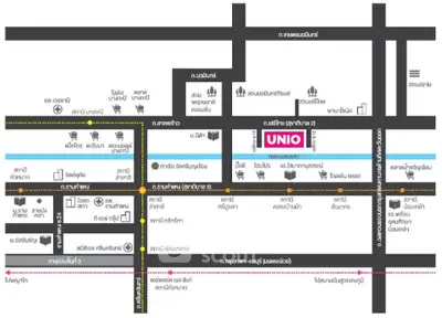 Map showing location and nearby amenities of Unio property in urban area.
