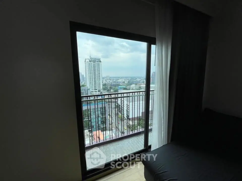 Stunning city view from a modern apartment balcony, perfect for urban living.