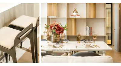 Elegant dining area with stylish decor and modern furniture