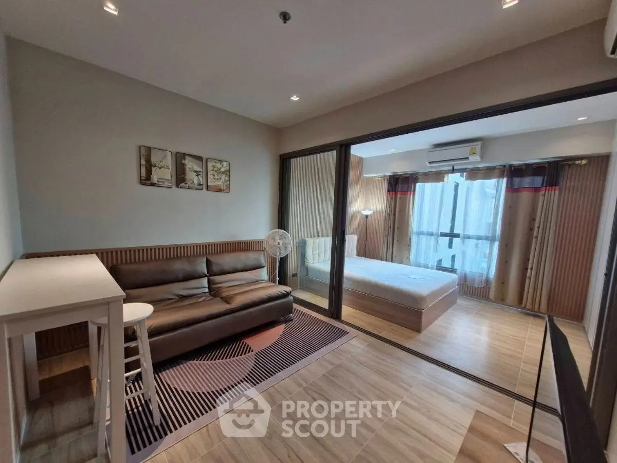 Modern studio apartment with open layout and stylish decor