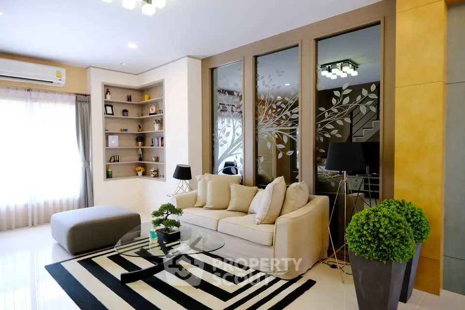 Stylish modern living room with elegant decor and natural light